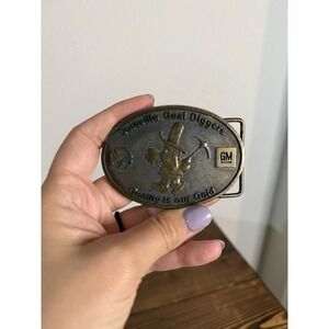 Vintage Doraville Goal Diggers Belt Buckle Solid Brass JADCO GM Unique